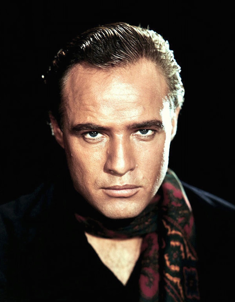 Marlon Brando: Dark jacket and paisley scarf