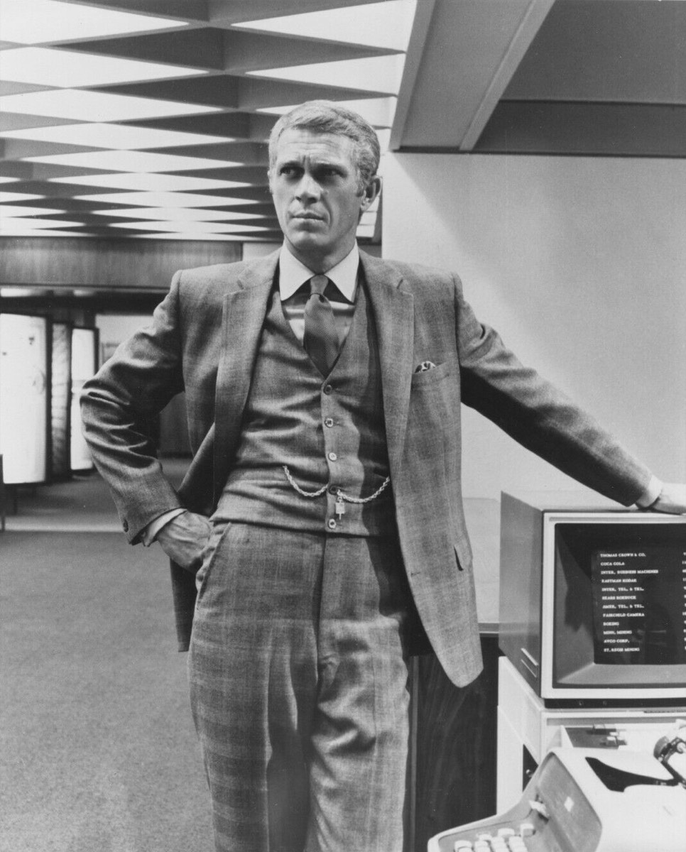 Steve McQueen: Glen check three-piece suit