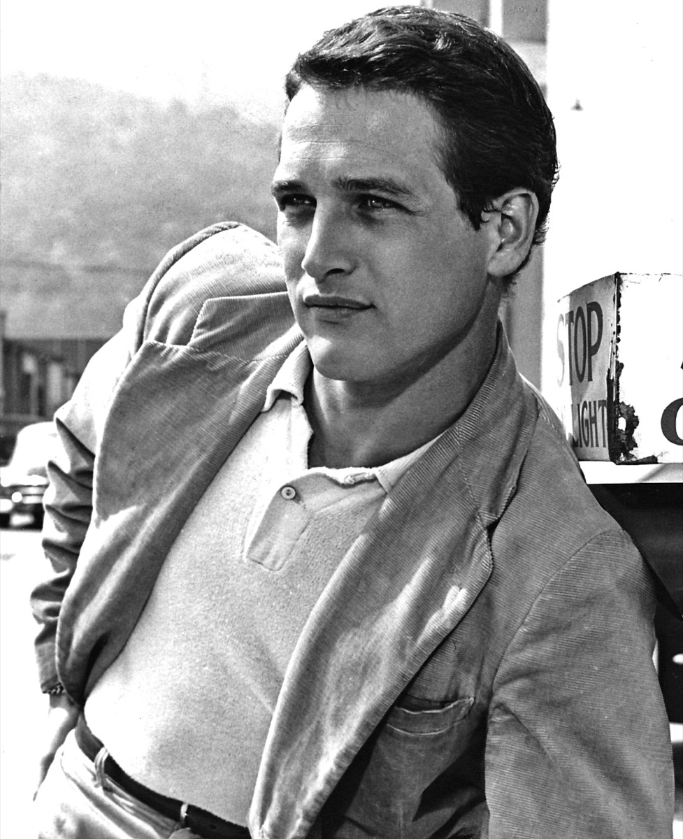 Paul Newman: Cardigan and polo shirt