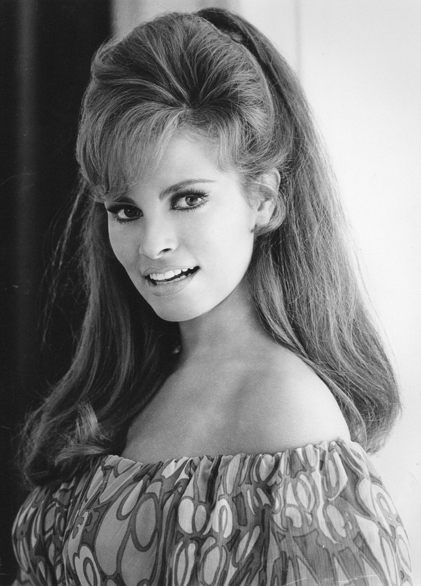 Raquel Welch: Off-shoulder print blouse