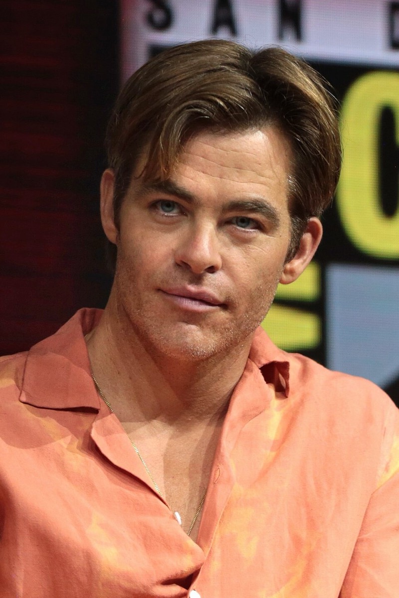 Chris Pine: Coral camp-collar shirt
