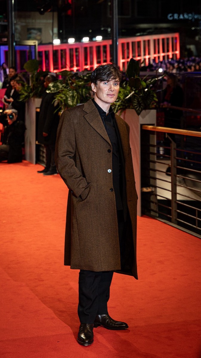 Cillian Murphy: Long brown overcoat