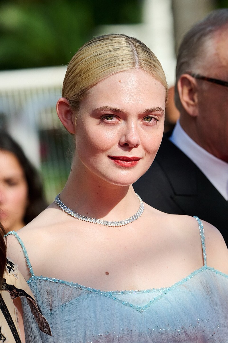 Elle Fanning: Pale blue tulle dress