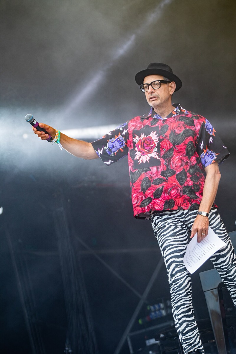 Jeff Goldblum: Floral shirt and zebra trousers