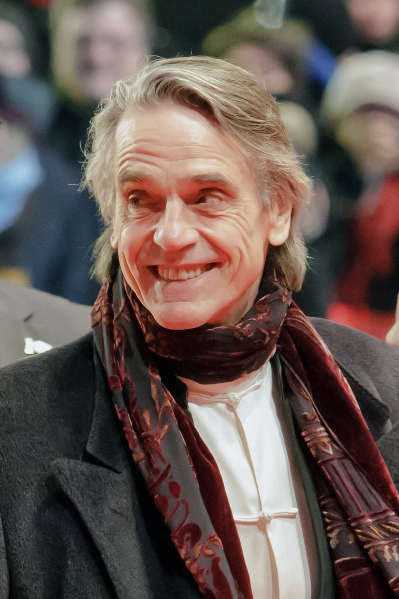 Jeremy Irons: Paisley scarf and grandad collar