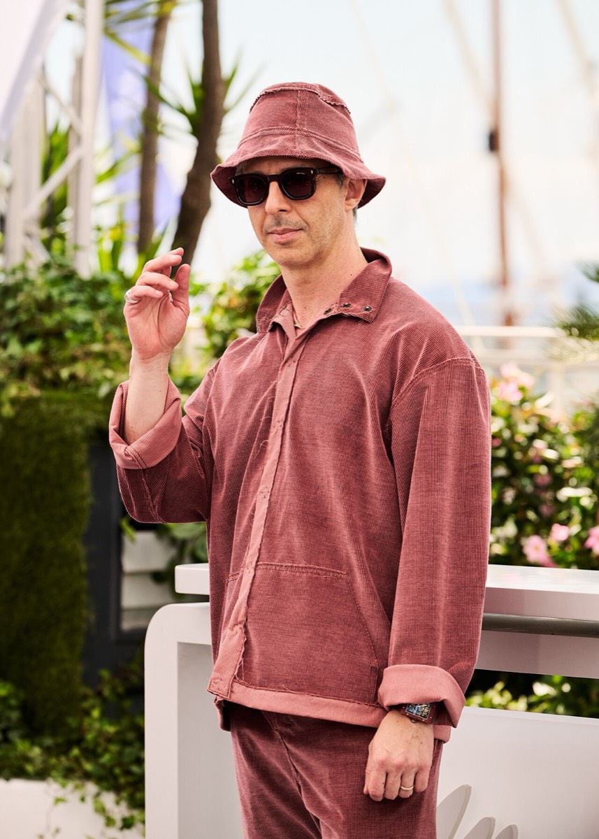 Jeremy Strong: Rose corduroy suit and bucket hat