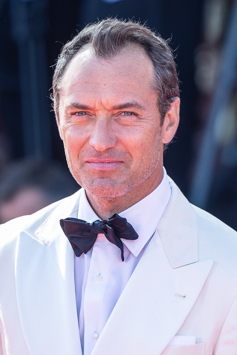 Jude Law wearing white dinner jacket at Venice Film Festival 2025