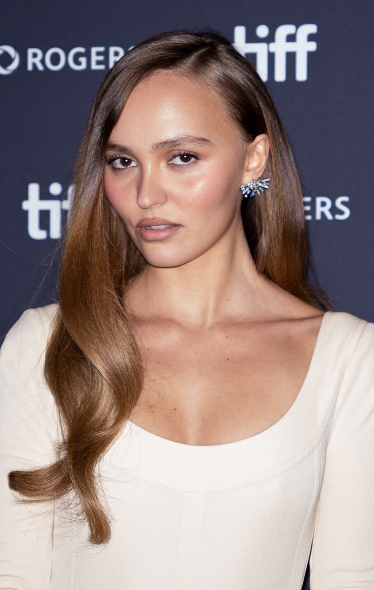 Lily-Rose Depp: Ivory scoop-neck top