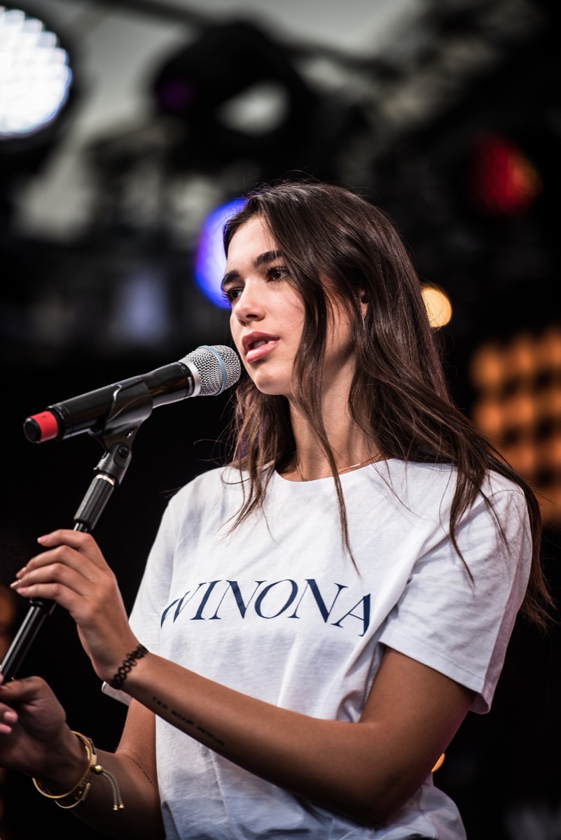 Dua Lipa: White graphic T-shirt